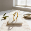 Gold  Olive Twig Ring, Handmade Minimalist Jewelry, Natural Stack Band, Gift for Good Fortune, Eco Sustainable Sterling Silver 925-0