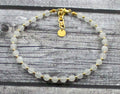 Moonstone Minimalist White Anklet With Silver