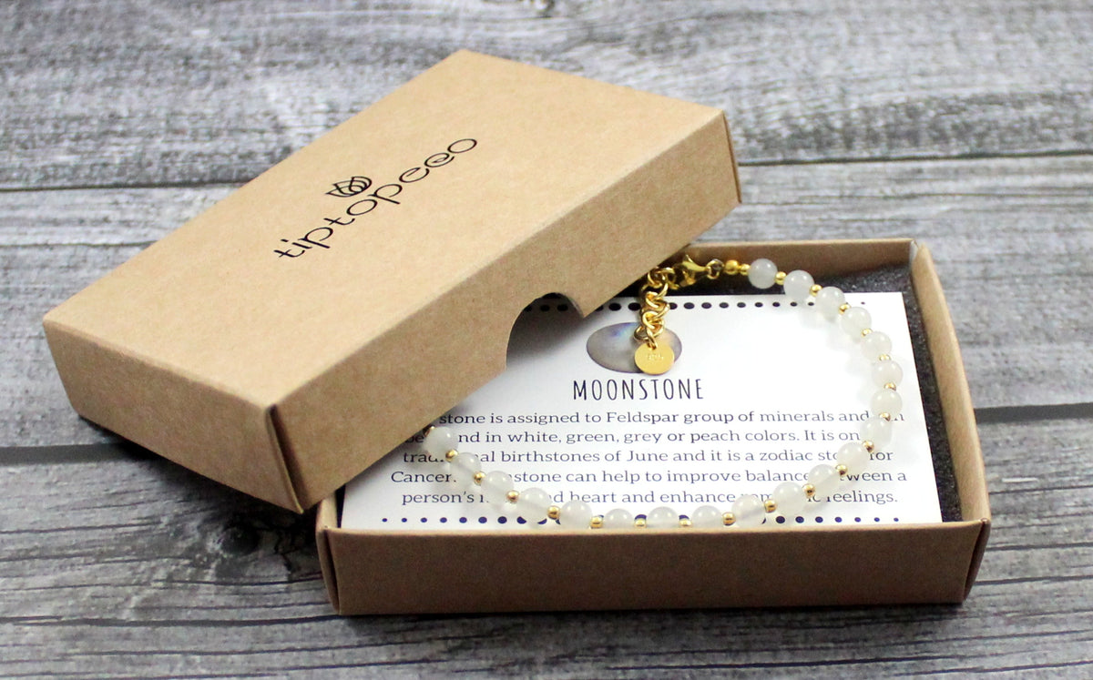 Moonstone Minimalist White Anklet With Silver