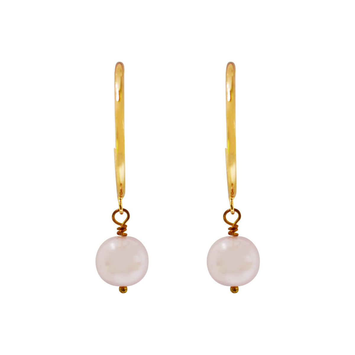 Pink Pearl Hoop Earrings